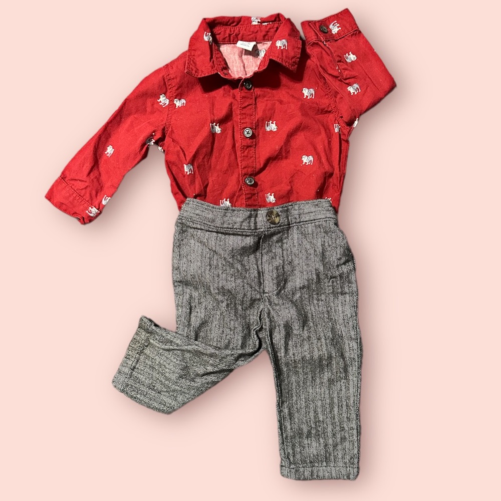 6-9 months bulldogs full outfit